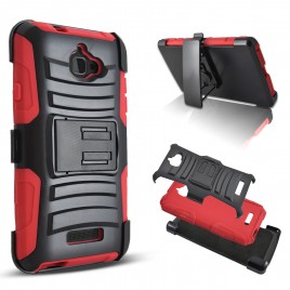 Coolpad Catalyst Case, Dual Layers [Combo Holster] Case And Built-In Kickstand Bundled with [Premium Screen Protector] Hybird Shockproof And Circlemalls Stylus Pen (Red)
